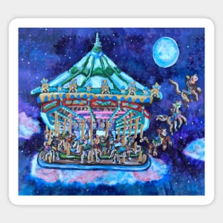 Whimsical Gallop of the Carousel Animals Sticker